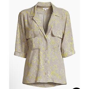 Equipment Parnella Snakeskin Print Blouse XS Silk Button Up Utilitarian Chic